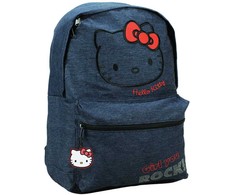 Džinsinis „Hello Kitty“ mokyklinis krepšys, 39 cm