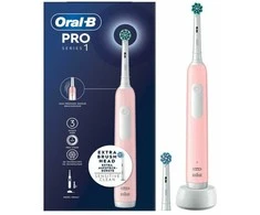 Braun „Oral-B Pro Series 1“, Suaugusiesiems, Besisukantis-vibruojantis dantų šepetėlis, Kasdienė priežiūra, Jautriems dantims, Balinimas, 20 000 judesių per minutę, Rožinė, 8800 judesių per minutę