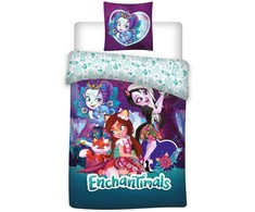 Enchantimals patalynės komplektas 140√–200 cm, 63–63 cm mikropluošto