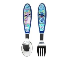 Ergonomiškas metalinis stalo įrankių rinkinys „Disney Lilo and Stitch“ piešimo piešinyje – 2 dalys