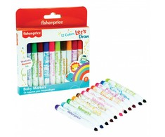 Fisher-Price Let's Draw kūdikių skalbinių flomasteriai, 12 vnt.
