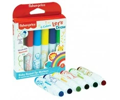 Fisher-Price Let's Draw plaunami žymekliai, 6 vnt.