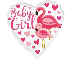 Usorteret Baby Girl Flamingo folieballon