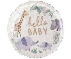 Folinis balionas „Baby Hello“ – džiunglės, 45 cm