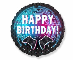 Folinis balionas „Gamer Happy Birthday“ valdikliui 46 cm (WP)