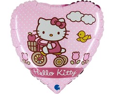 Folinis balionas „Hello Kitty“ dviračio formos, 46 cm