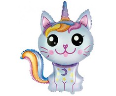GoDan Foil Balloon 24" FX - Magic Cat (mėlyna), supakuota