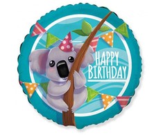 Folinis balionas „Koala Party“ su gimtadieniu, 46 cm (WP)