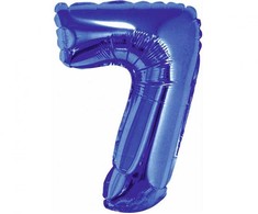 Folinis balionas „Mėlynas skaičius“, 7 mini skaičių, 35 cm