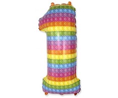 Folinis balionas „Number Pop It“ – skaičius 1, 69 cm (WP)