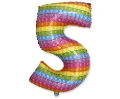 Folinis balionas „Number Pop It“ – skaičius 5, 69 cm (WP)