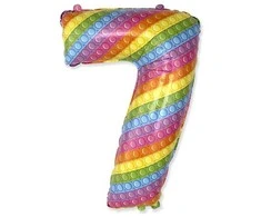 Folinis balionas „Number Pop It“ – skaičius 7, 69 cm (WP)