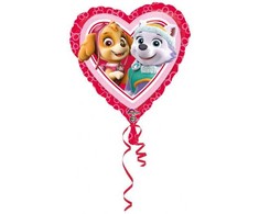 AMSCAN Rožinis širdies folijos balionas Paw Patrol Skye Everest
