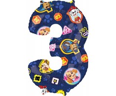 Folinis balionas „Paw Patrol“ numeris 3, 66 cm