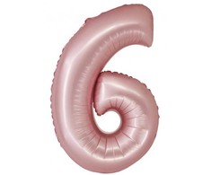 GoDan Smart folijos balionas, numeris 6, matinė rožinė, 76 cm GoDan