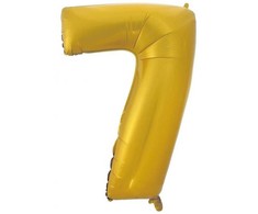 GoDan Folinis balionas „7“, auksinis, matinis, 92 cm
