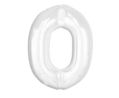 Folinis balionas „Skaičius B&amp;C“, baltas, skaičius 0, 92 cm