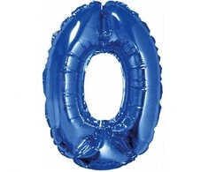 Folinis balionas „Skaičius mėlynas 0“, 35 cm