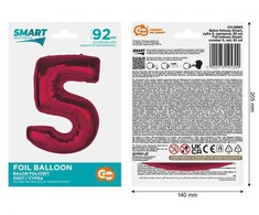 GoDan folijos balionas Nr. 5 Raudona Smart 92cm