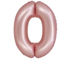GoDan SMART folijos balionas numeris 0, matinė rožinė, 76 cm GoDan