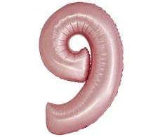 GoDan Smart folijos balionas, numeris 9, matinė rožinė, 76 cm GoDan