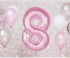 GoDan Foil balionas numeris 8 šviesiai rožinis Smart 92cm