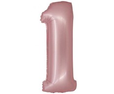 GoDan Smart folijos balionas, numeris 1, matinė rožinė, 76 cm GoDan