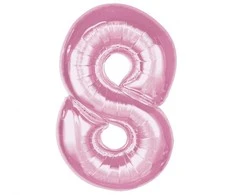 GoDan Foil balionas numeris 8 šviesiai rožinis Smart 92cm