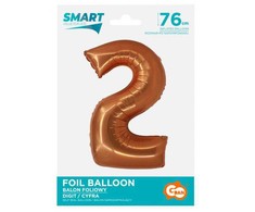 Folinis balionas „Skaičius varis“ su vario spalvos skaičiumi 2, 76 cm