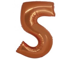 Godan S Išmanusis folijos balionas, skaičius 5, vario spalvos, 76 cm