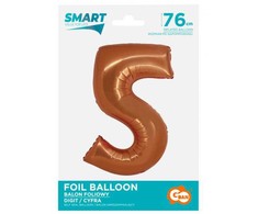 Godan S Išmanusis folijos balionas, skaičius 5, vario spalvos, 76 cm