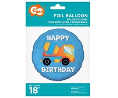 Folinis balionas „Su gimtadieniu“ transporto priemonei, 36 cm