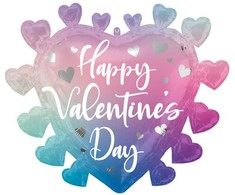 Folinis balionas „Su Valentino diena“ ombre, 68 cm