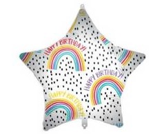 Folinis balionas „Žvaigždė su gimtadieniu“ 46 cm