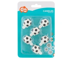 Futbolo kamuolys, torto žvakių rinkinys, 6 vnt.