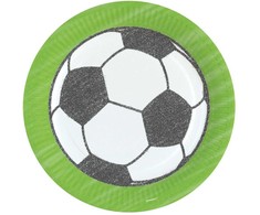 Futbolo „Kicker Party“ popierinės lėkštės, 8 vnt., 23 cm