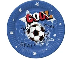 Futbolo stiliaus popierinės lėkštės, 8 vnt., 18 cm