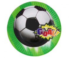 Futbolo vartų popierinės lėkštės, 6 vnt., 18 cm