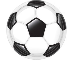 Futbolo vartų popierinės lėkštės, 8 vnt., 23 cm
