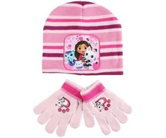Kepurė Gabby's Dollhouse Cuddle Paws vaikiška kepuraitė ir pirštinės rinkinys
