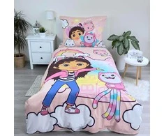 Patalynė bawełniana 140x200 Gabbi Koci domek rožinė poszewka 70x90 Gabby`s Dollhouse JF 02