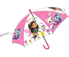 Gabby's Dollhouse Fly vaikiškas pusiau automatinis permatomas skėtis √ò74 cm