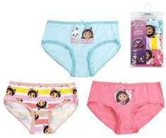 Gabby's Dollhouse Hey kids apatiniai, kelnaitės, 3 vnt. pakuotėje, 4/5 metai