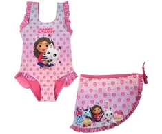 Gabby's Dollhouse Pandy vaikiškas maudymosi kostiumėlio ir sarongo komplektas 3-8 metų vaikams