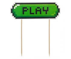 „Gamer Game On Play“ torto dekoracija 15 cm