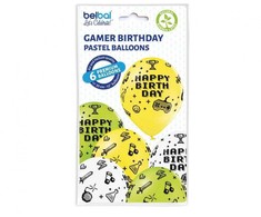 „Gamer Gamer“ gimtadienio žaislinis balionas, 6 vnt. 12 colių (30 cm)