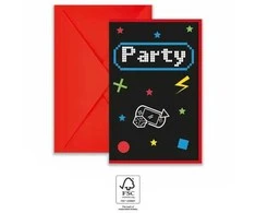 „Gamer Gaming Party“ kvietimai, 6 vnt., FSC