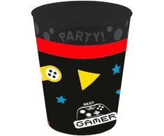 „Gaming Party“ mikropluošto plastikinių puodelių rinkinys, 4 vnt., po 250 ml