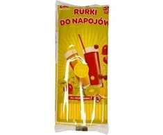 Geltonos spalvos plastikiniai šiaudeliai, 50 vnt.