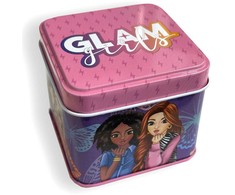 Glam Girls drugelio mini metalinė dėžutė 7,5 cm